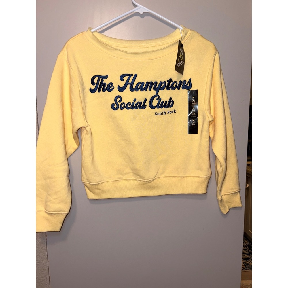 Art Class Girls Yellow‎ Hamptons Social Club Oversized Sweatshirt Size M 8 NWT